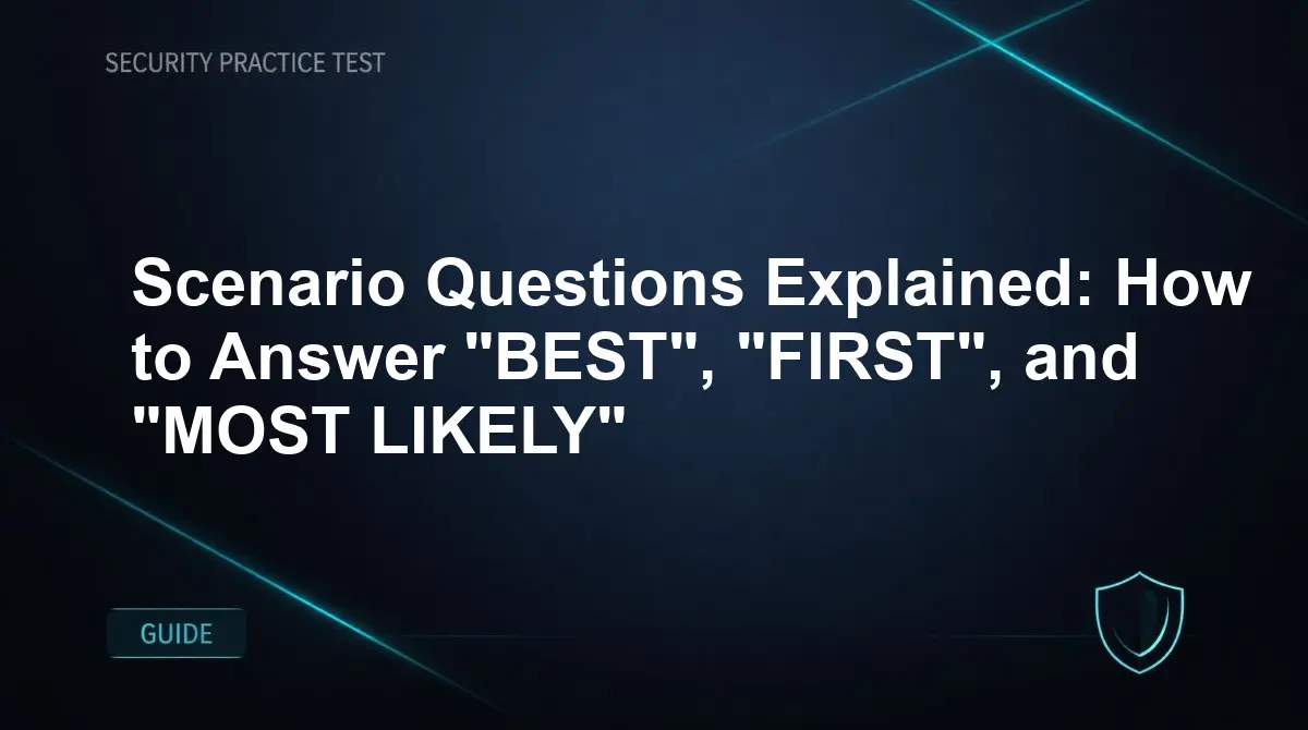 Scenario Questions Explained: How to Answer "BEST", "FIRST", and "MOST LIKELY"