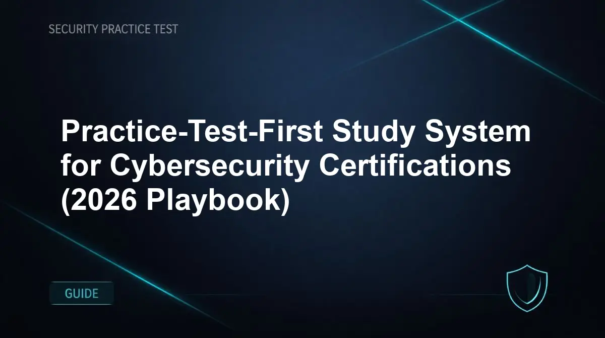 Practice-Test-First Study System for Cybersecurity Certifications (2026 Playbook)