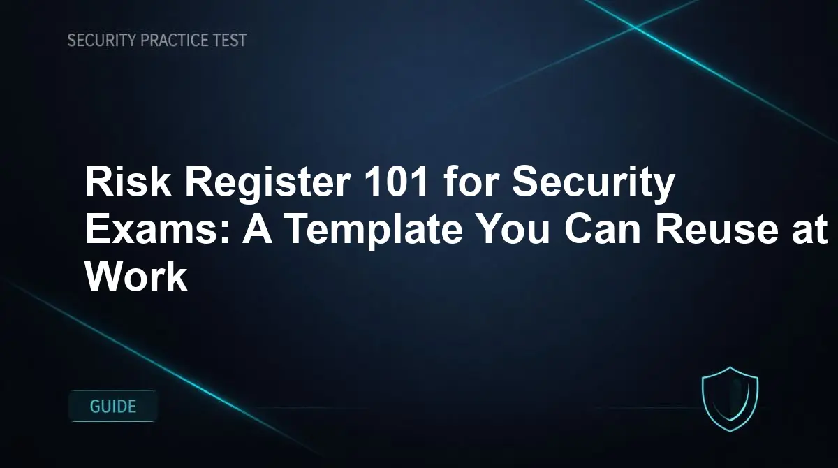 Risk Register 101 for Security Exams: A Template You Can Reuse at Work