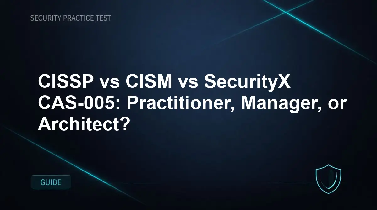 CISSP vs CISM vs SecurityX CAS-005: Practitioner, Manager, or Architect?
