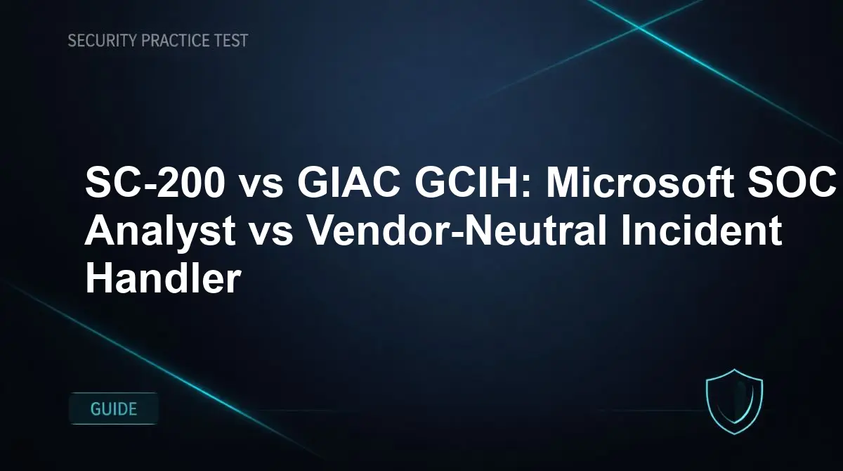 SC-200 vs GIAC GCIH: Microsoft SOC Analyst vs Vendor-Neutral Incident Handler