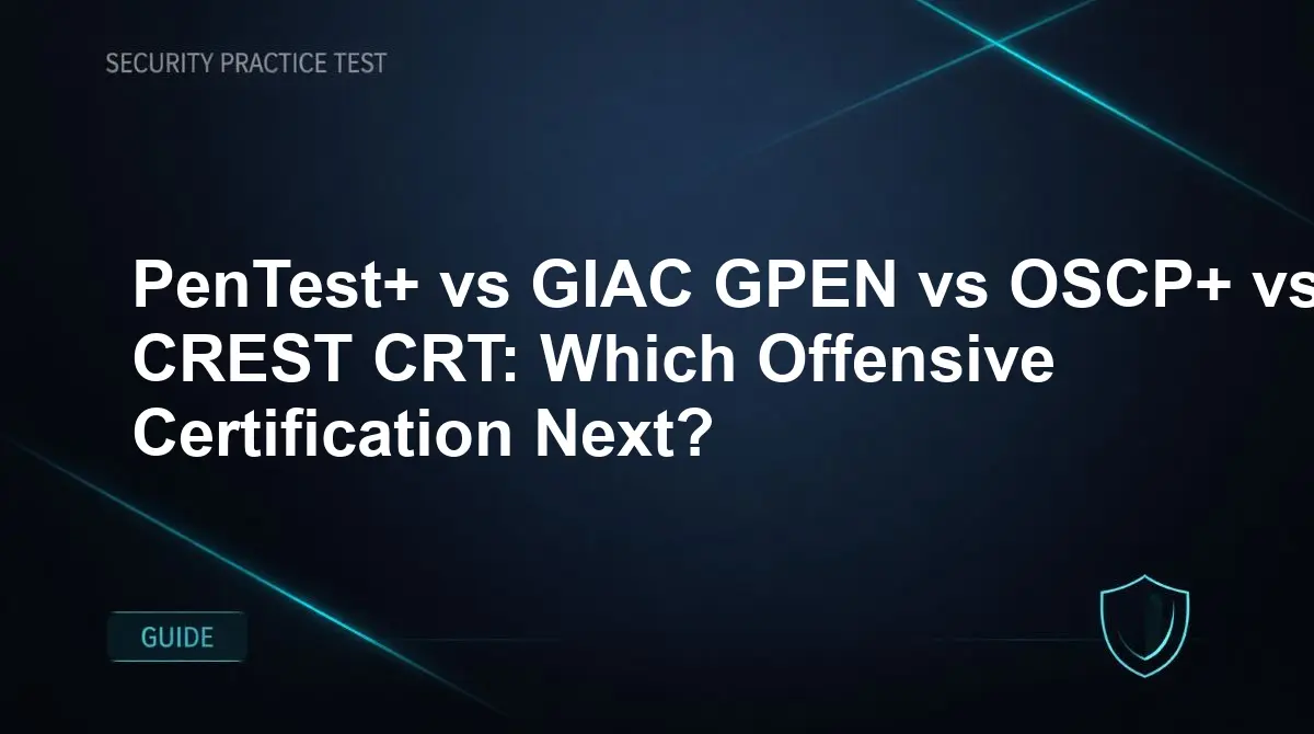 PenTest+ vs GIAC GPEN vs OSCP+ vs CREST CRT: Which Offensive Certification Next?