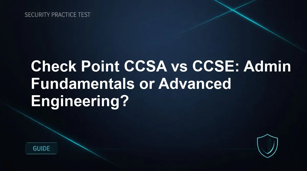 Check Point CCSA vs CCSE: Admin Fundamentals or Advanced Engineering?