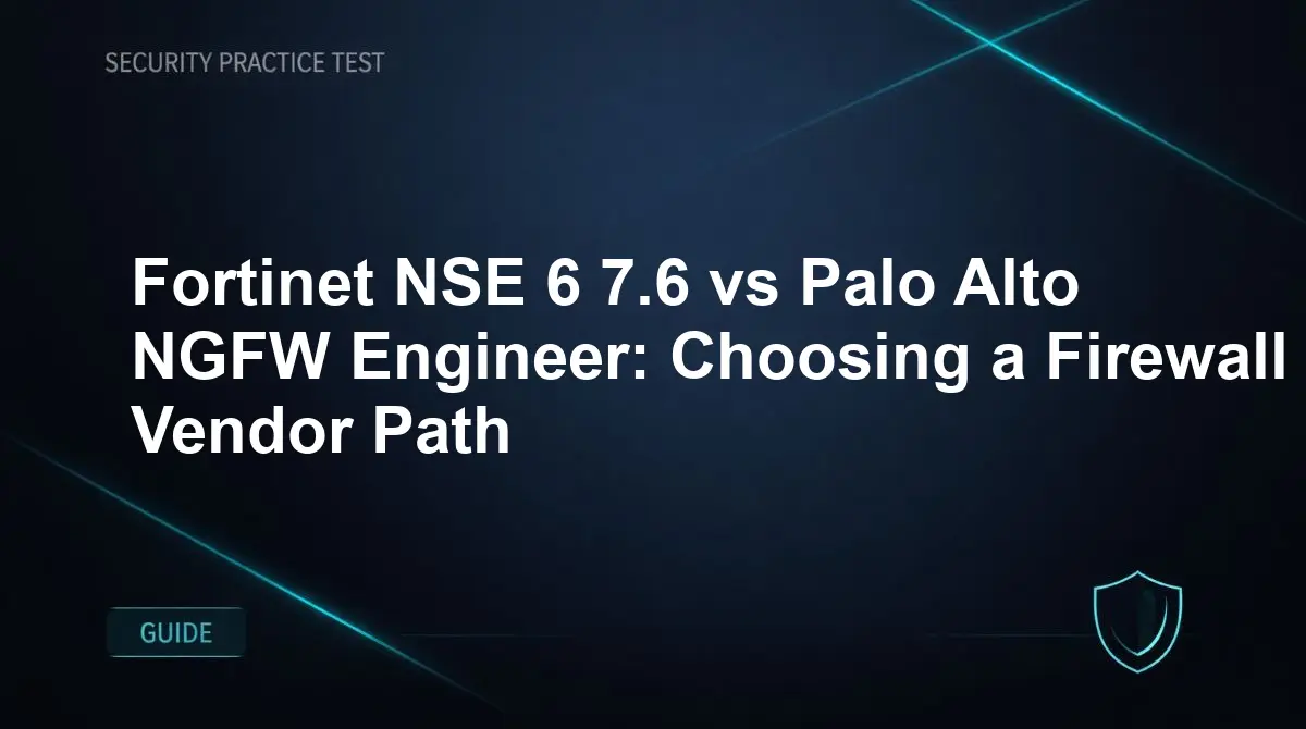 Fortinet NSE 6 7.6 vs Palo Alto NGFW Engineer: Choosing a Firewall Vendor Path