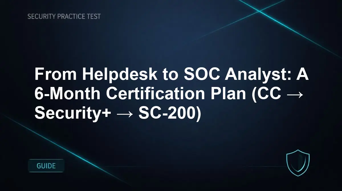 From Helpdesk to SOC Analyst: A 6-Month Certification Plan (CC → Security+ → SC-200)