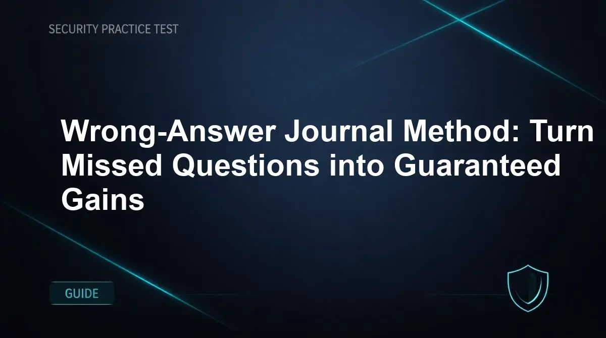 Wrong-Answer Journal Method: Turn Missed Questions into Guaranteed Gains