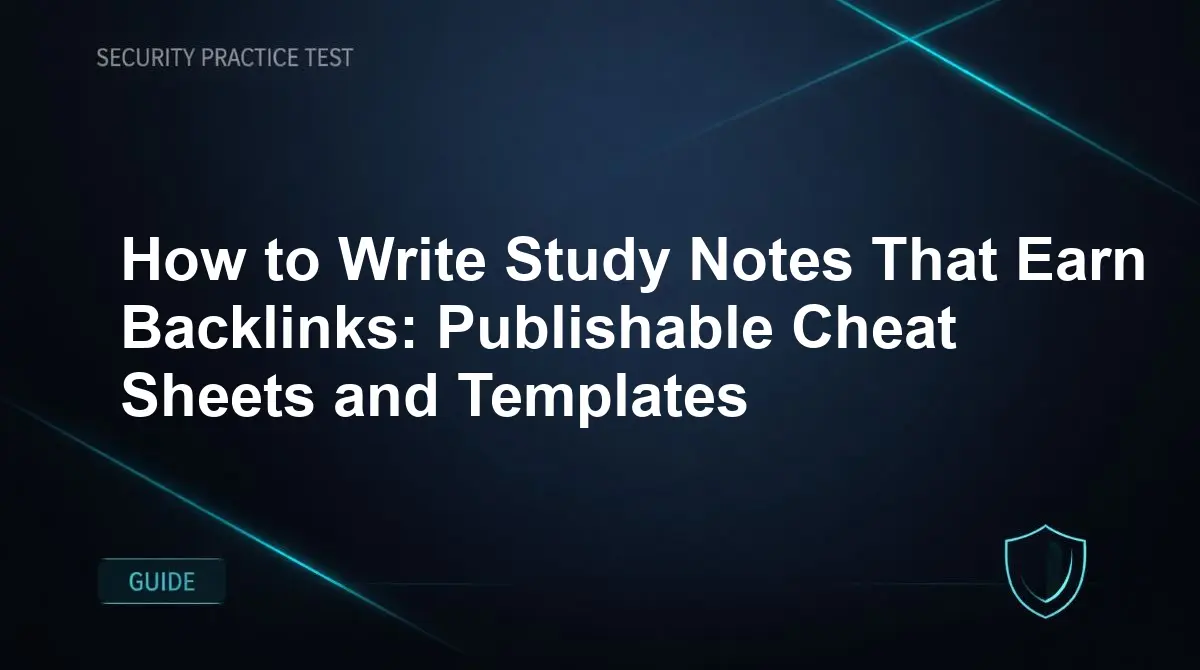 How to Write Study Notes That Earn Backlinks: Publishable Cheat Sheets and Templates