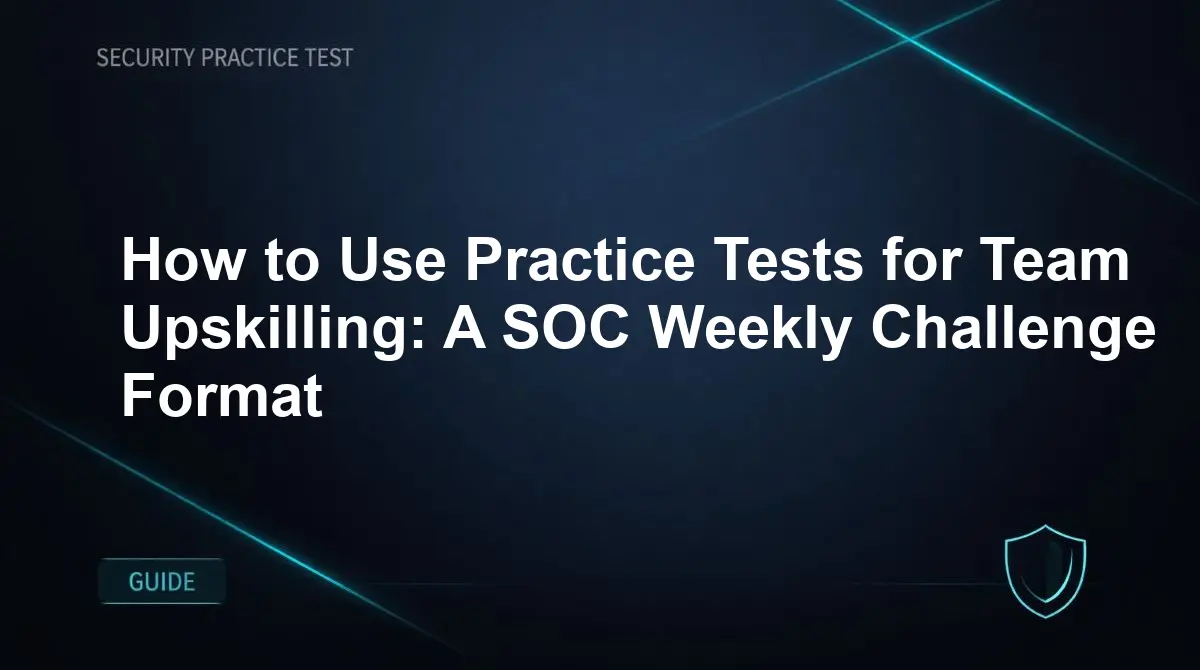 How to Use Practice Tests for Team Upskilling: A SOC Weekly Challenge Format