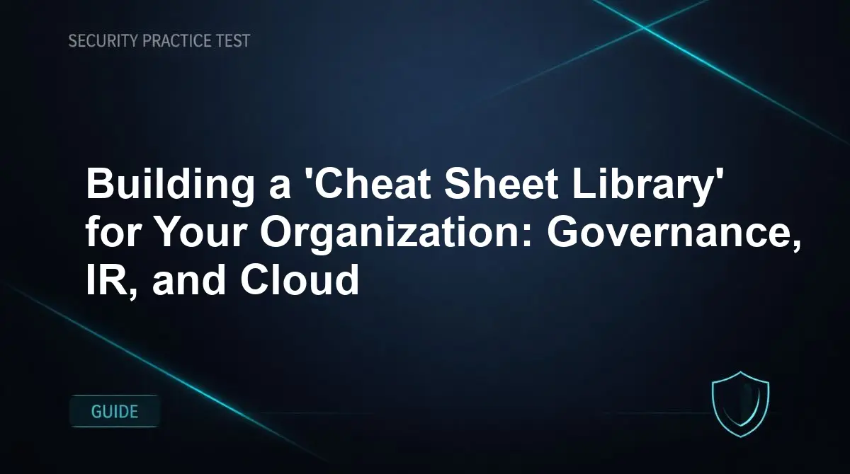 Building a 'Cheat Sheet Library' for Your Organization: Governance, IR, and Cloud