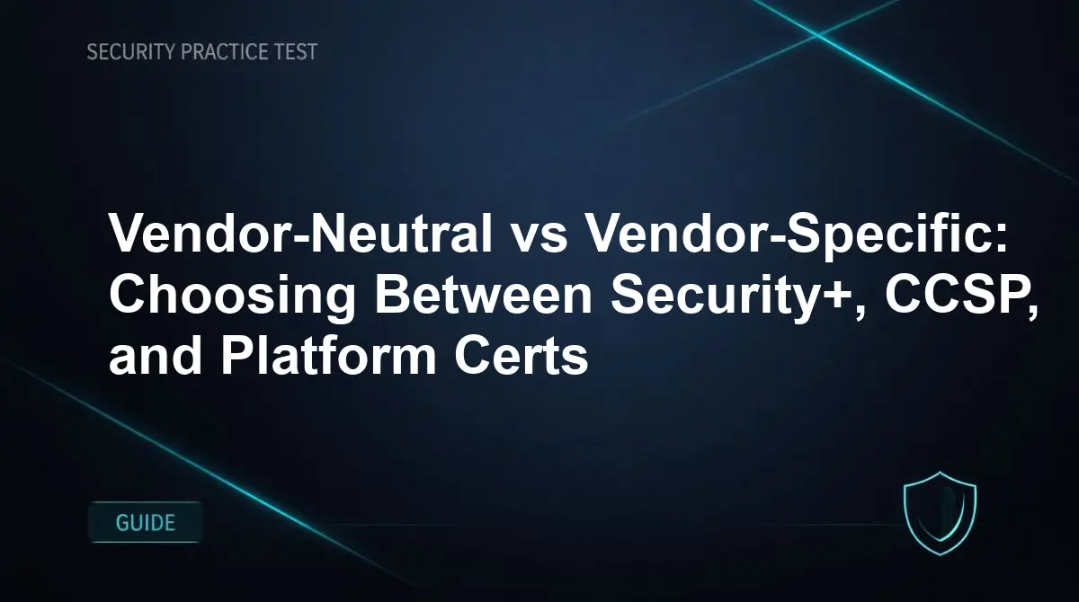 Vendor-Neutral vs Vendor-Specific: Choosing Between Security+, CCSP, and Platform Certs