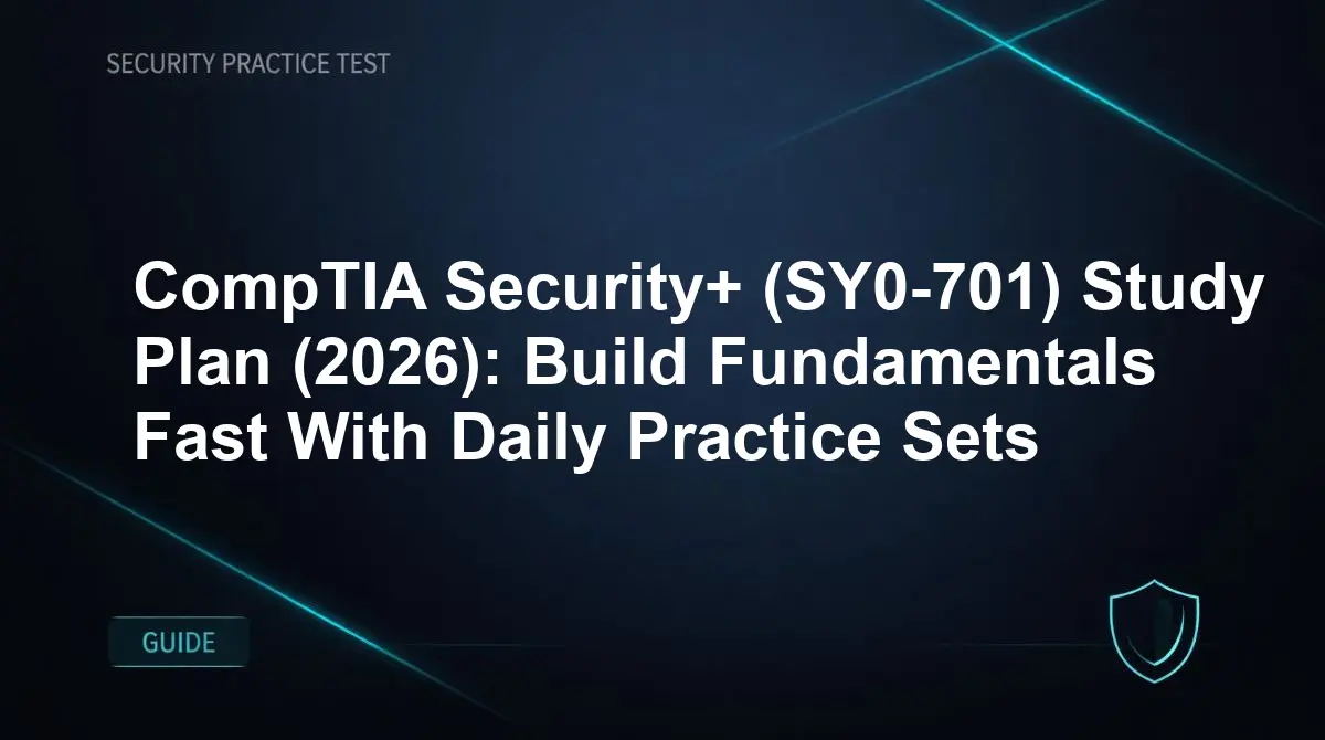 CompTIA Security+ (SY0-701) Study Plan (2026): Build Fundamentals Fast With Daily Practice Sets