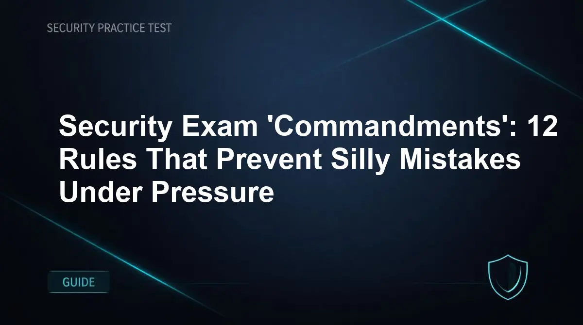 Security Exam 'Commandments': 12 Rules That Prevent Silly Mistakes Under Pressure