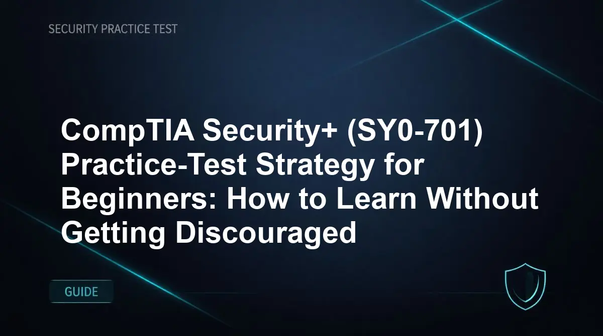 CompTIA Security+ (SY0-701) Practice-Test Strategy for Beginners: How to Learn Without Getting Discouraged