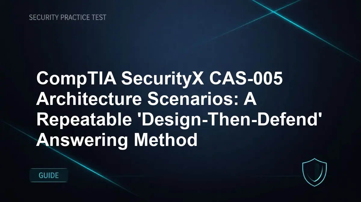CompTIA SecurityX CAS-005 Architecture Scenarios: A Repeatable 'Design-Then-Defend' Answering Method
