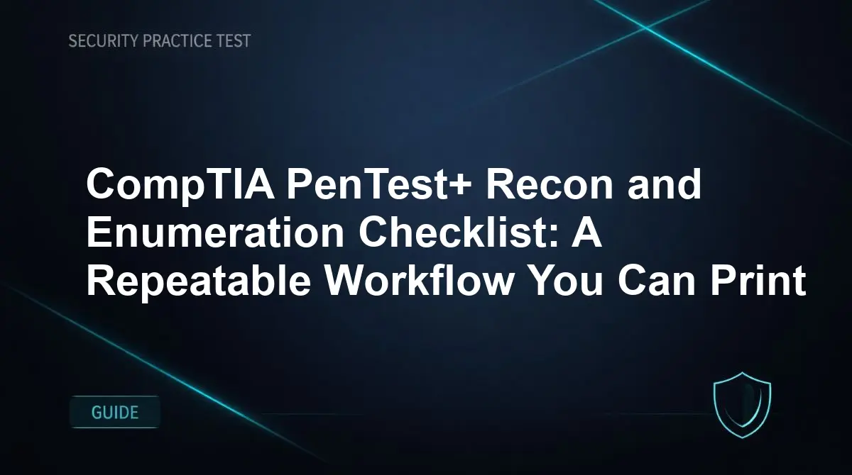 CompTIA PenTest+ Recon and Enumeration Checklist: A Repeatable Workflow You Can Print