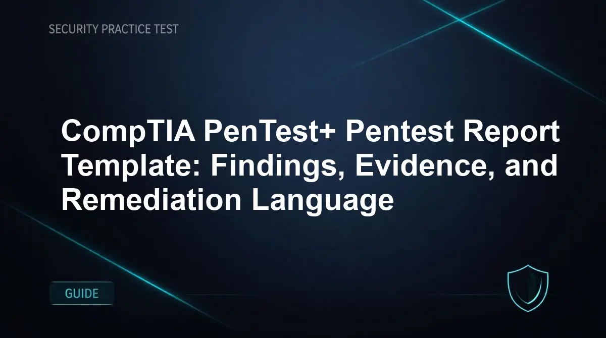 CompTIA PenTest+ Pentest Report Template: Findings, Evidence, and Remediation Language