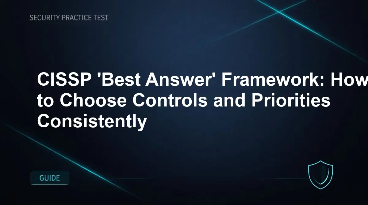 CISSP 'Best Answer' Framework: How to Choose Controls and Priorities Consistently