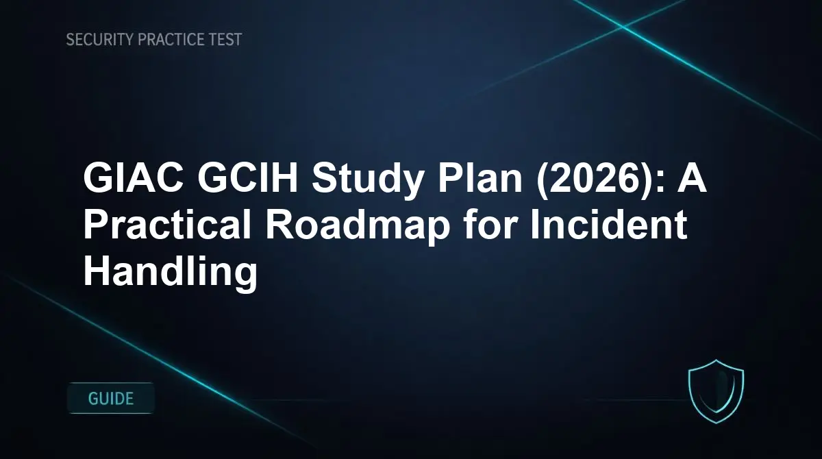 GIAC GCIH Study Plan (2026): A Practical Roadmap for Incident Handling