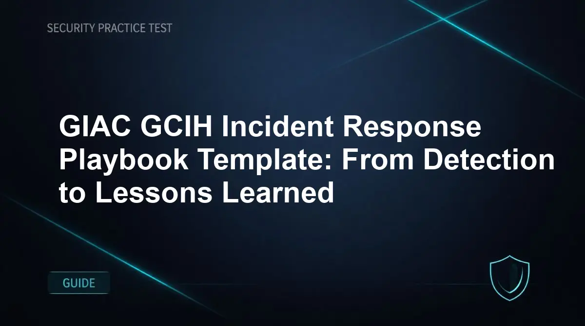 GIAC GCIH Incident Response Playbook Template: From Detection to Lessons Learned