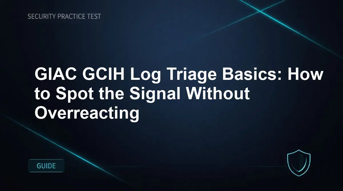 GIAC GCIH Log Triage Basics: How to Spot the Signal Without Overreacting