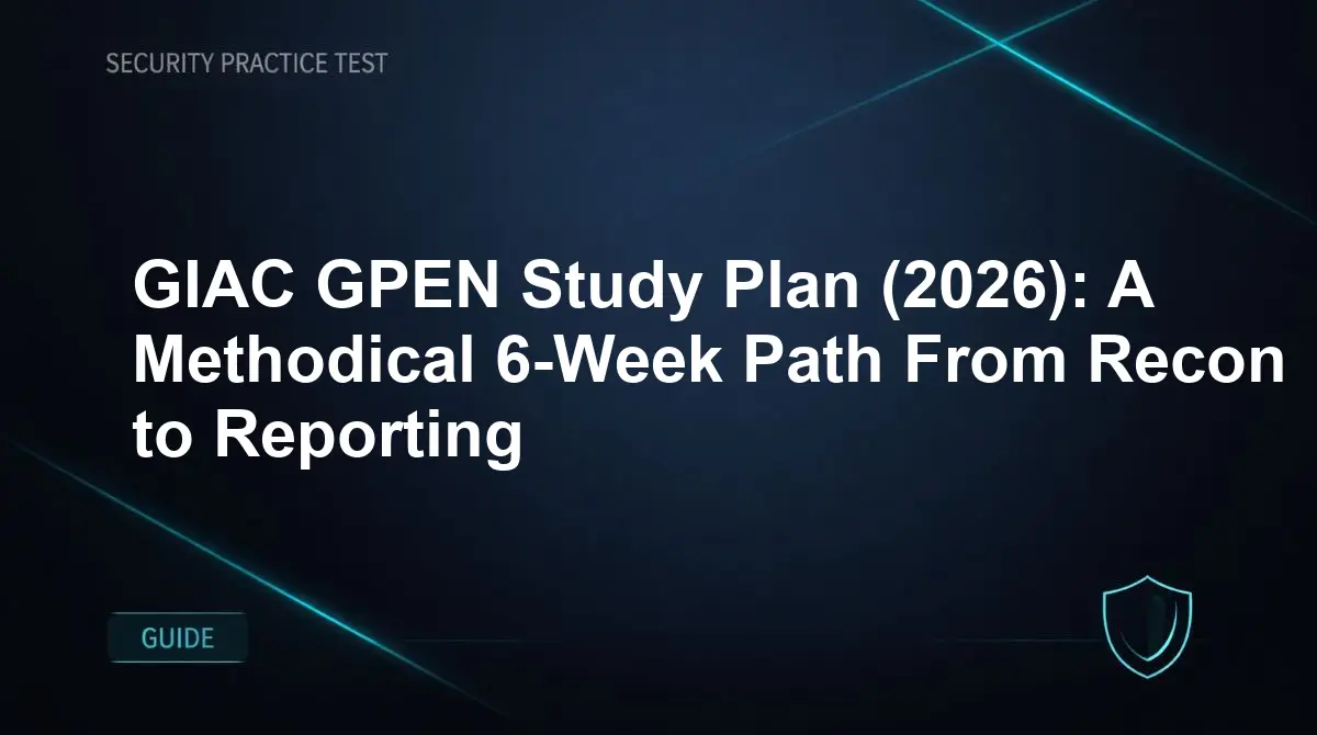 GIAC GPEN Study Plan (2026): A Methodical 6-Week Path From Recon to Reporting