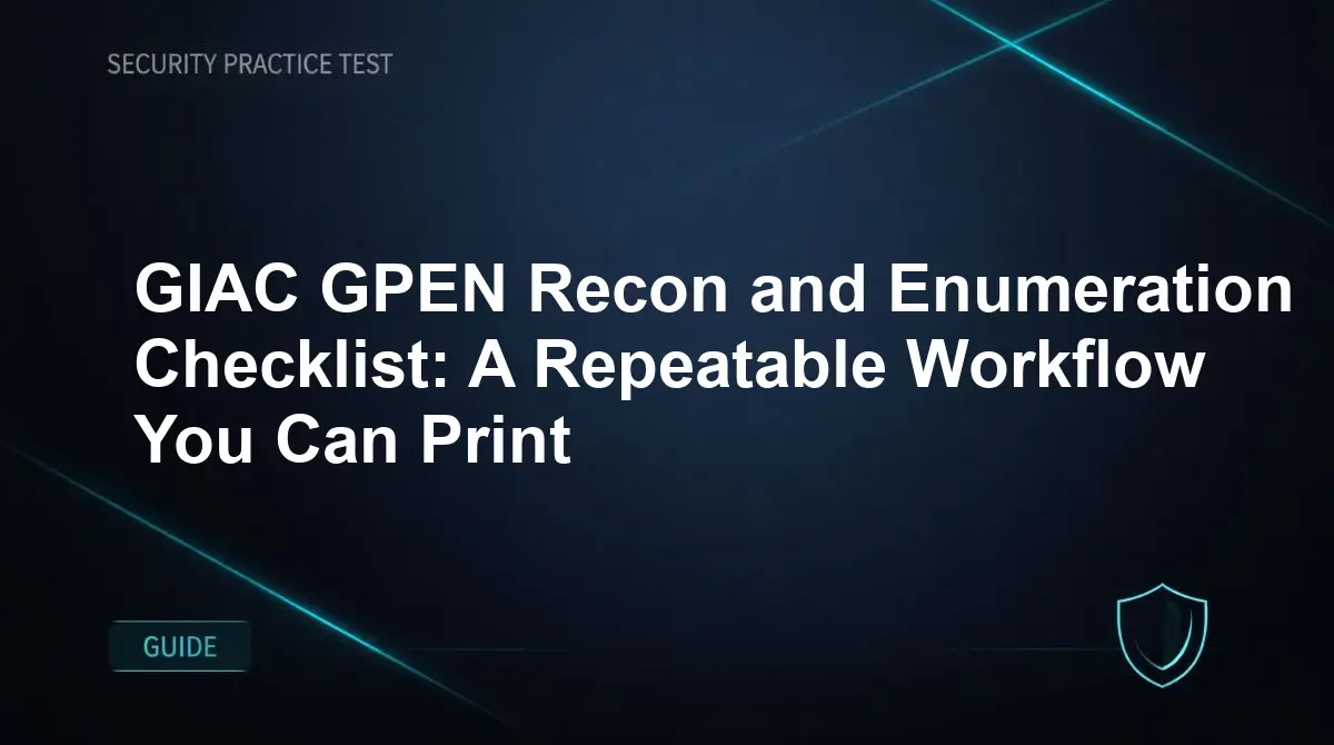 GIAC GPEN Recon and Enumeration Checklist: A Repeatable Workflow You Can Print