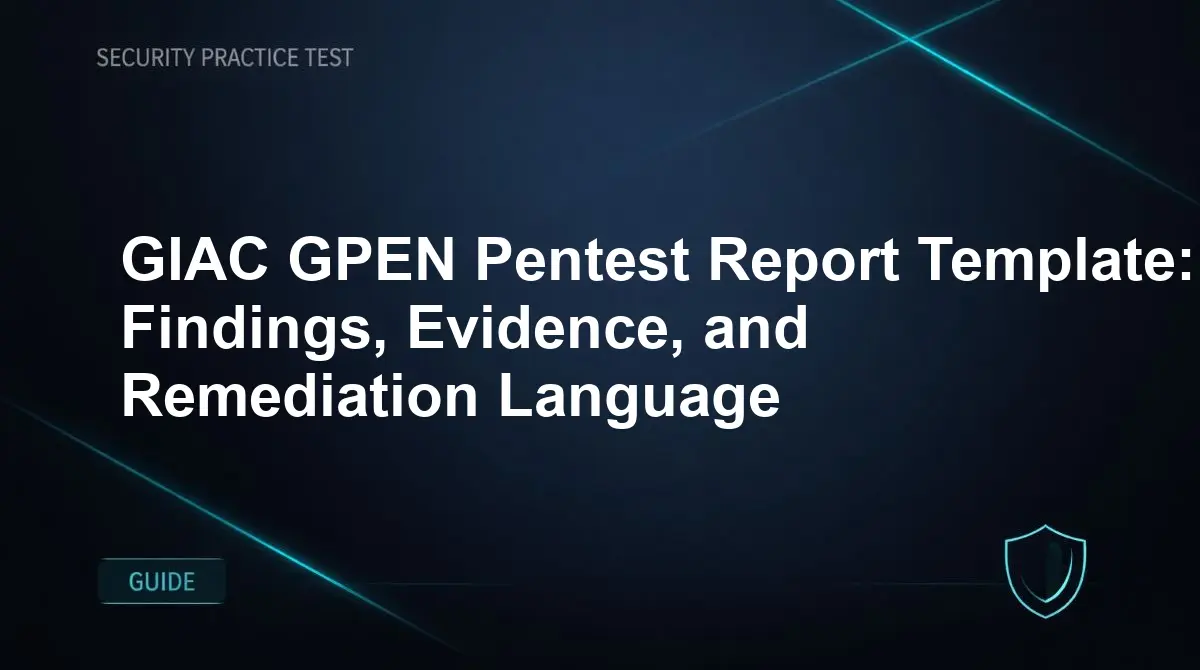 GIAC GPEN Pentest Report Template: Findings, Evidence, and Remediation Language