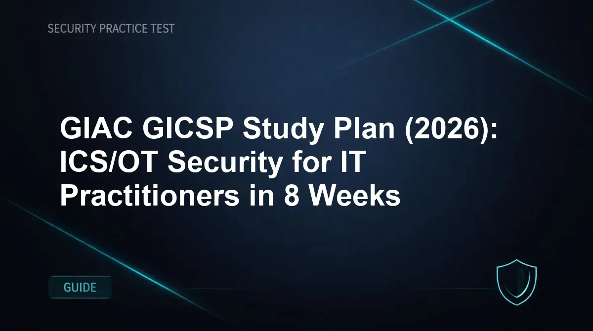 GIAC GICSP Study Plan (2026): ICS/OT Security for IT Practitioners in 8 Weeks