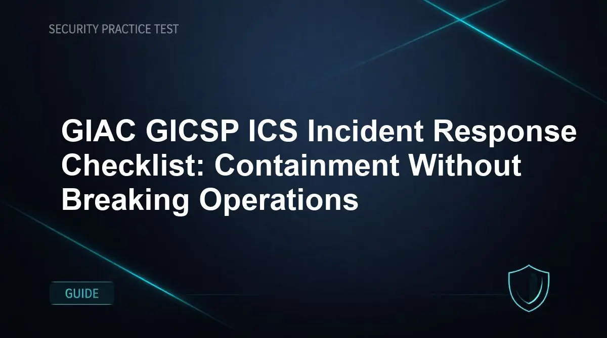 GIAC GICSP ICS Incident Response Checklist: Containment Without Breaking Operations