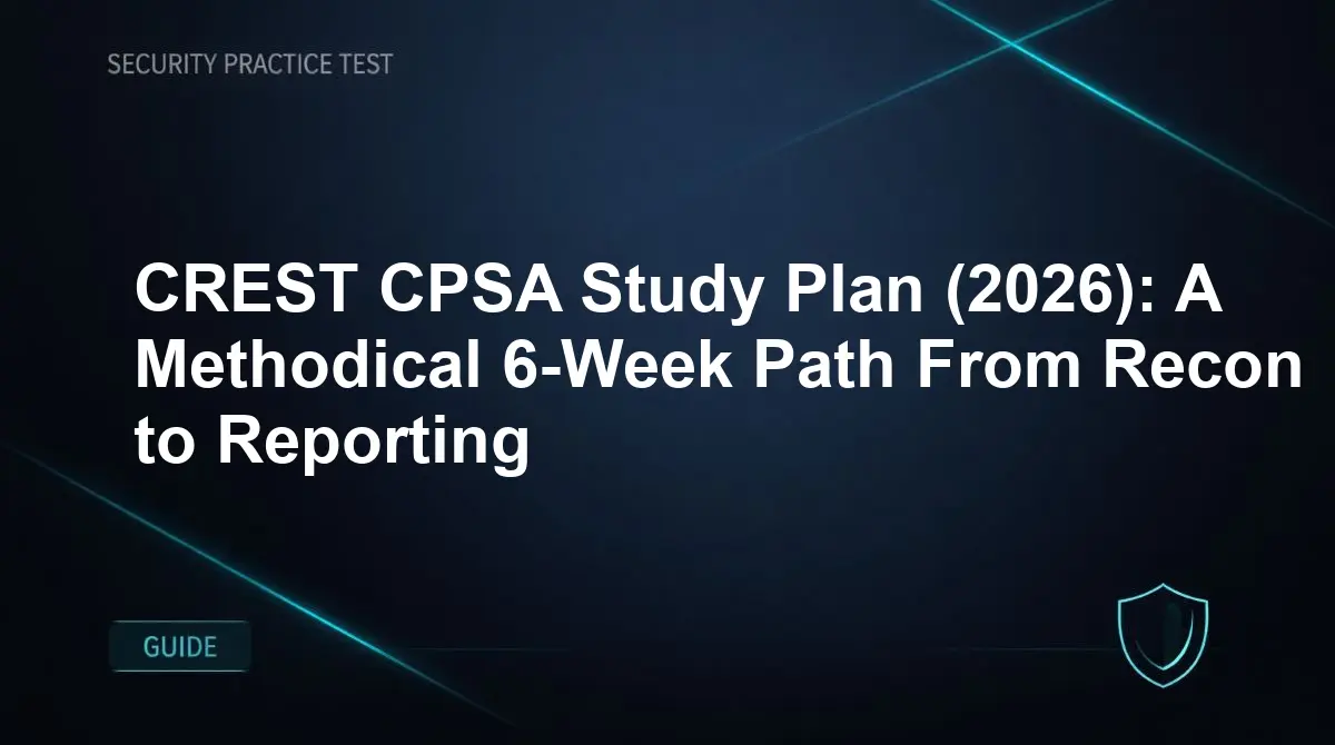 CREST CPSA Study Plan (2026): A Methodical 6-Week Path From Recon to Reporting