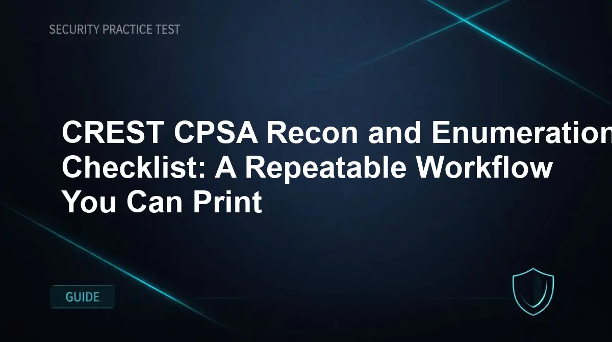 CREST CPSA Recon and Enumeration Checklist: A Repeatable Workflow You Can Print