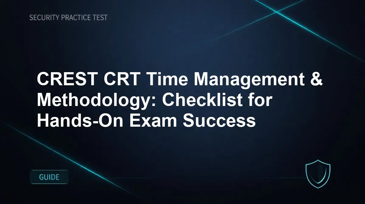 CREST CRT Time Management & Methodology: Checklist for Hands-On Exam Success