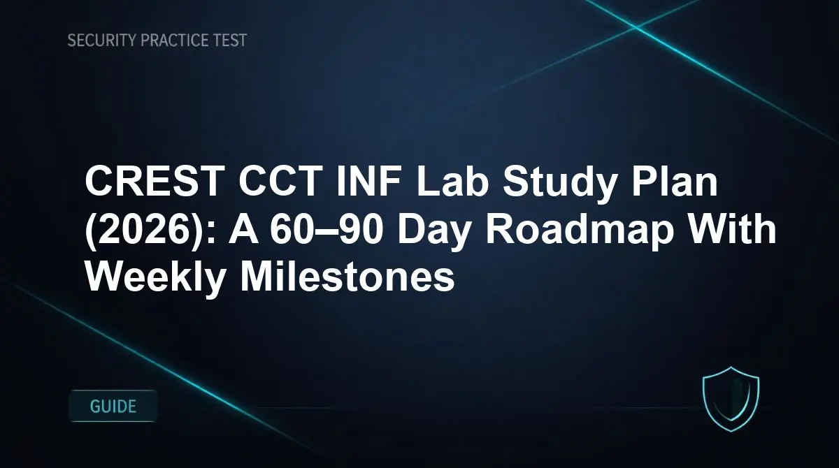 CREST CCT INF Lab Study Plan (2026): A 60–90 Day Roadmap With Weekly Milestones