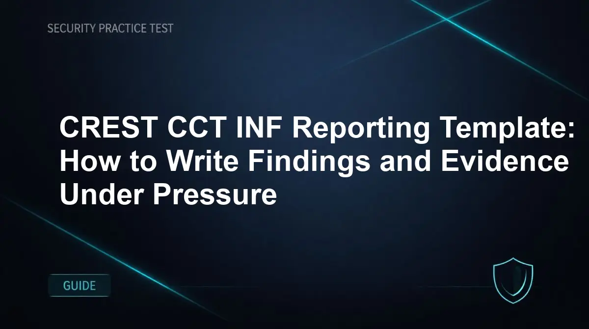 CREST CCT INF Reporting Template: How to Write Findings and Evidence Under Pressure