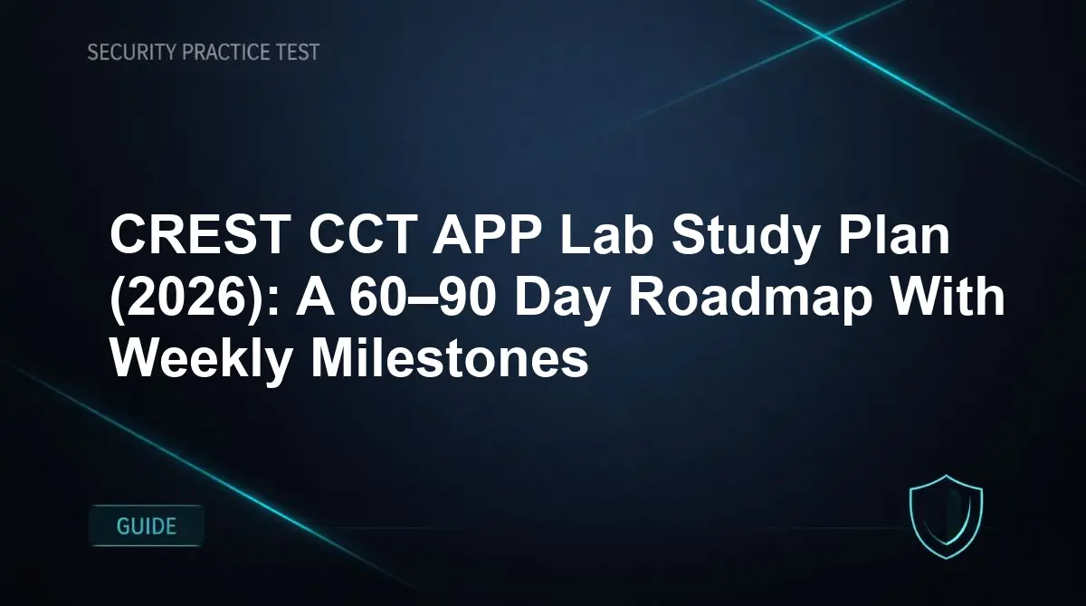 CREST CCT APP Lab Study Plan (2026): A 60–90 Day Roadmap With Weekly Milestones