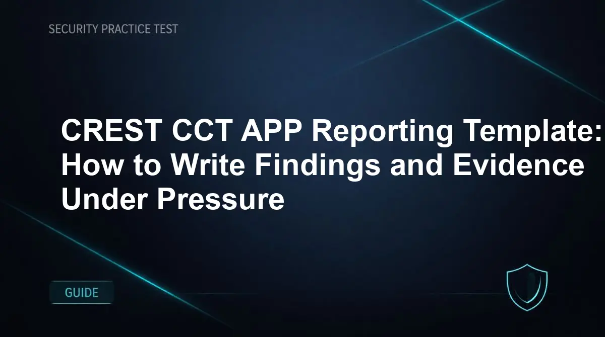 CREST CCT APP Reporting Template: How to Write Findings and Evidence Under Pressure