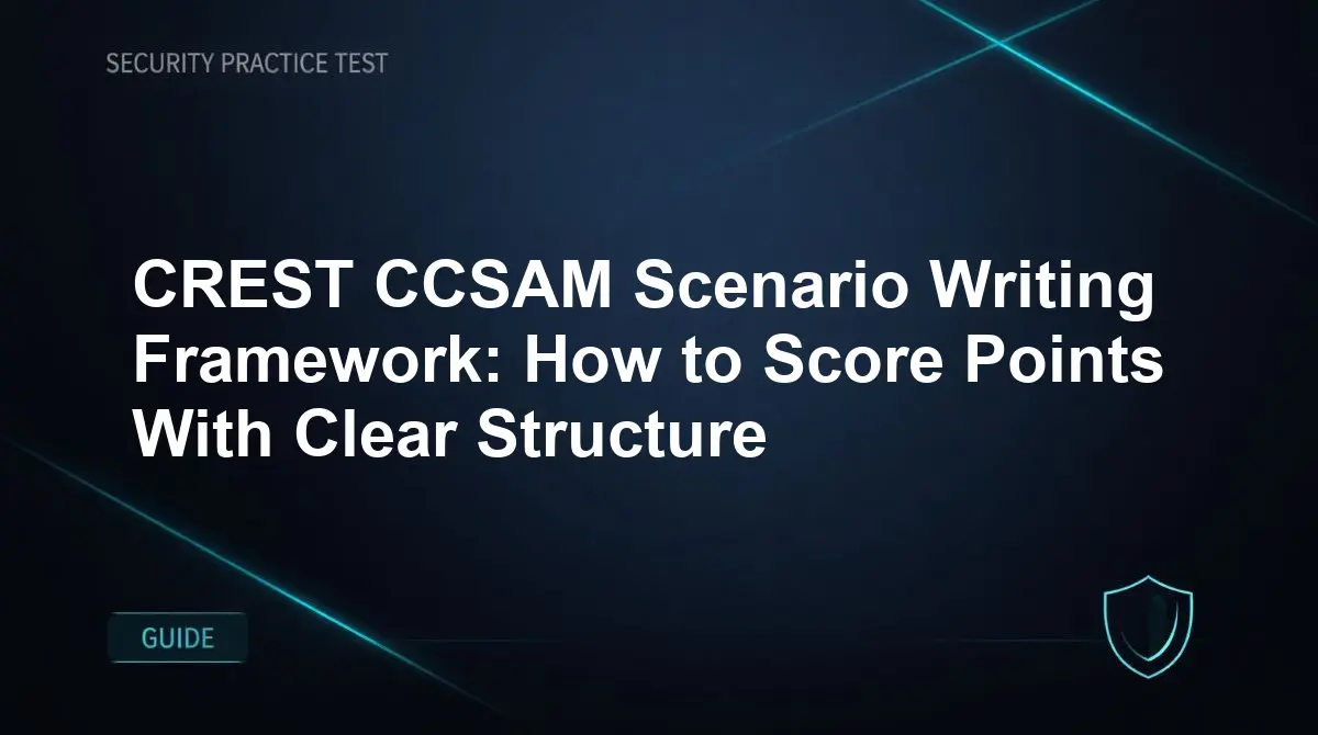 CREST CCSAM Scenario Writing Framework: How to Score Points With Clear Structure