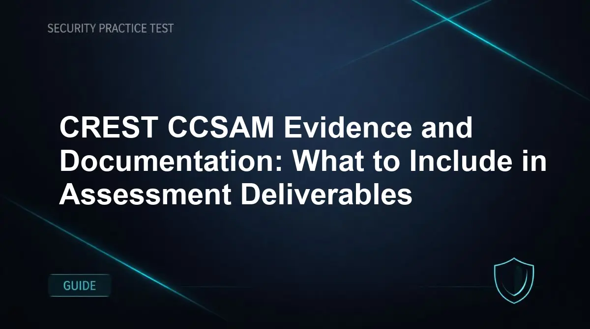 CREST CCSAM Evidence and Documentation: What to Include in Assessment Deliverables