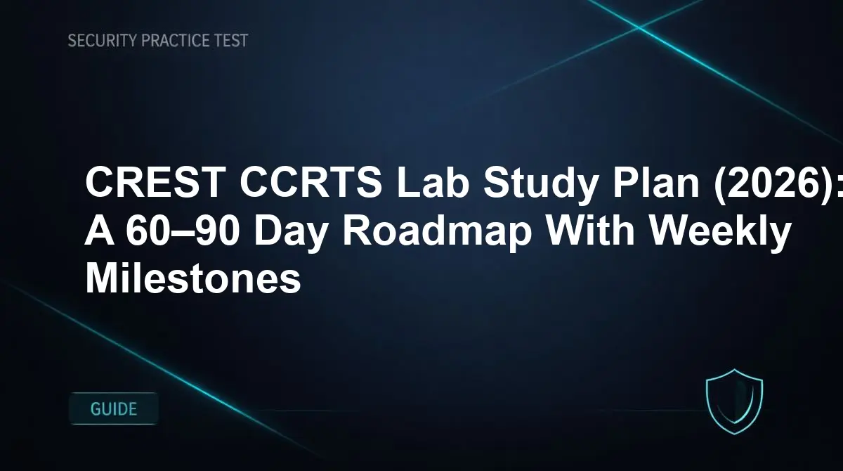 CREST CCRTS Lab Study Plan (2026): A 60–90 Day Roadmap With Weekly Milestones