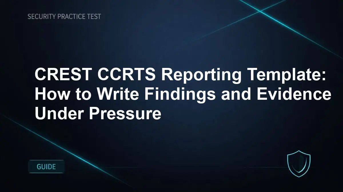 CREST CCRTS Reporting Template: How to Write Findings and Evidence Under Pressure