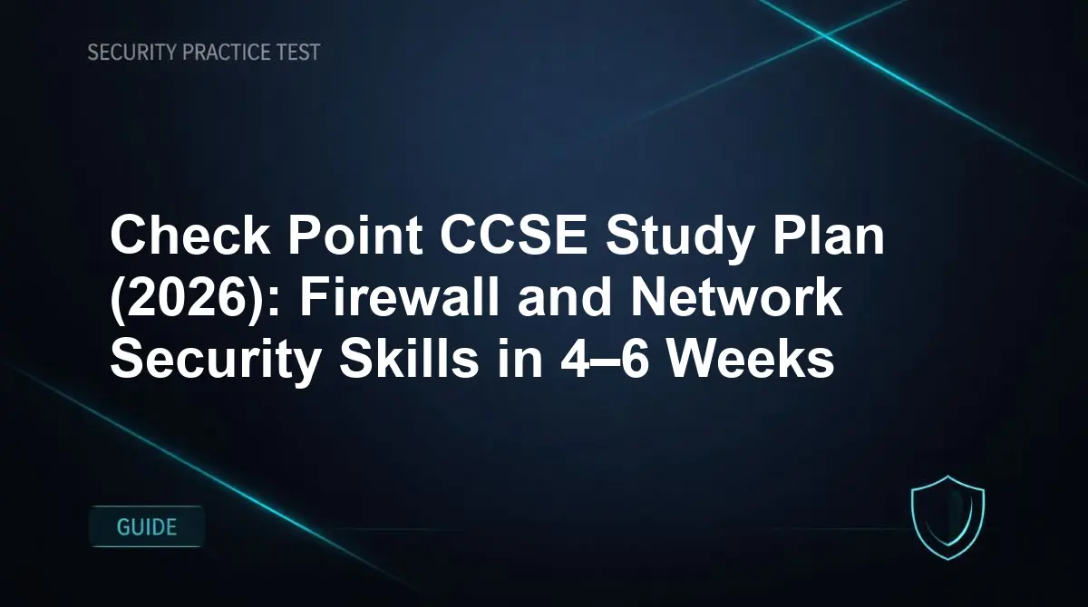 Check Point CCSE Study Plan (2026): Firewall and Network Security Skills in 4–6 Weeks
