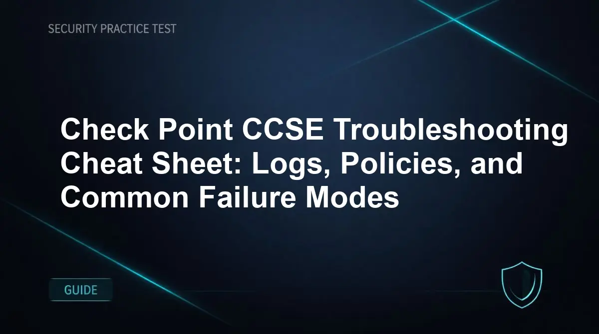 Check Point CCSE Troubleshooting Cheat Sheet: Logs, Policies, and Common Failure Modes
