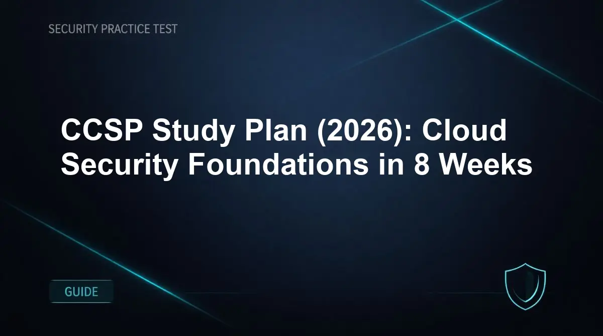 CCSP Study Plan (2026): Cloud Security Foundations in 8 Weeks