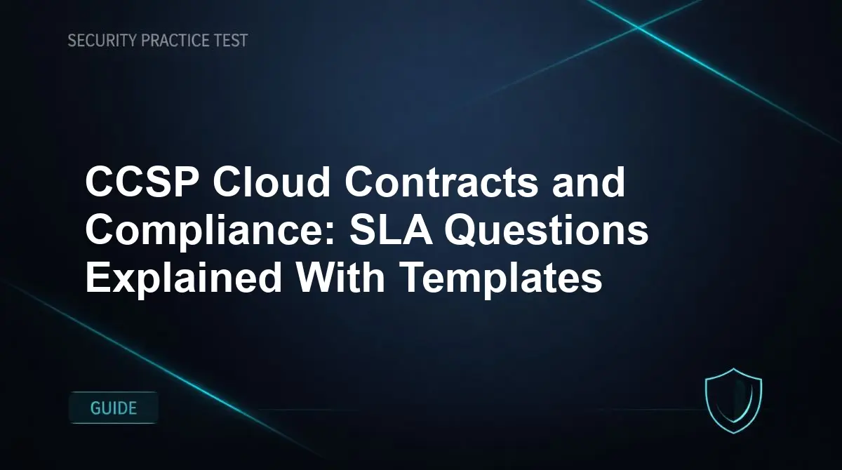 CCSP Cloud Contracts and Compliance: SLA Questions Explained With Templates