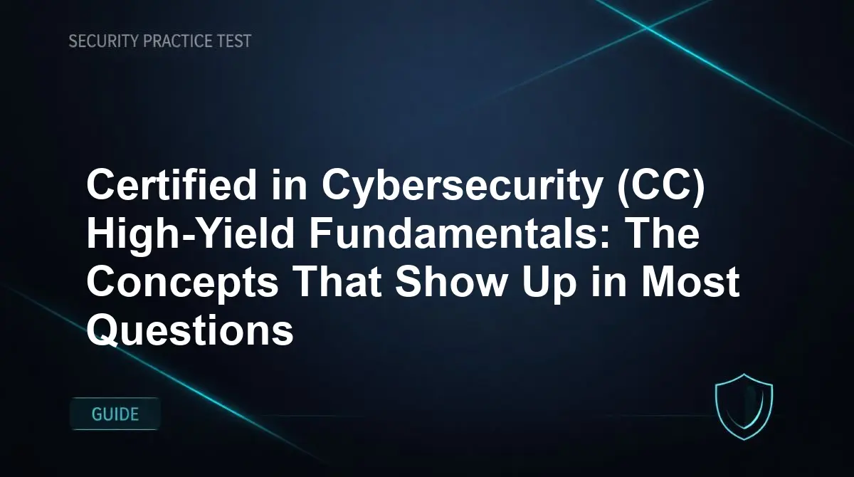 Certified in Cybersecurity (CC) High-Yield Fundamentals: The Concepts That Show Up in Most Questions