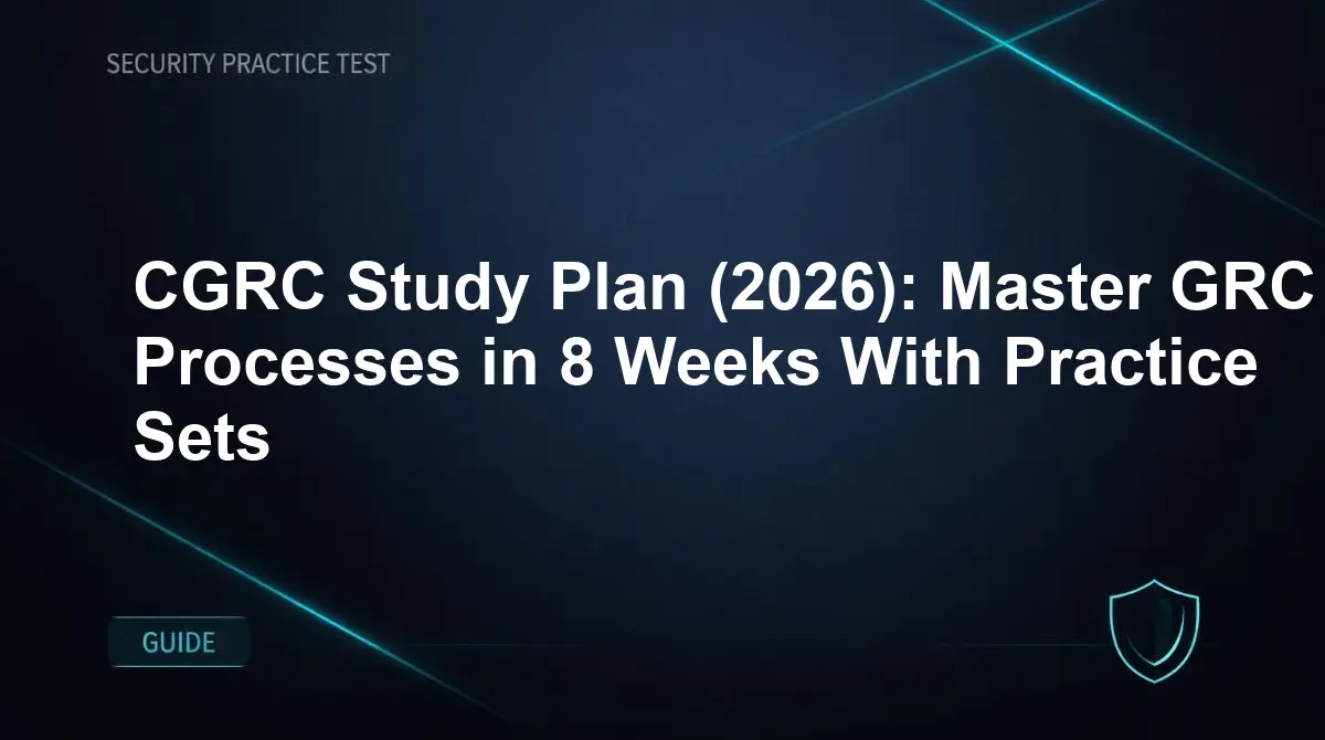 CGRC Study Plan (2026): Master GRC Processes in 8 Weeks With Practice Sets