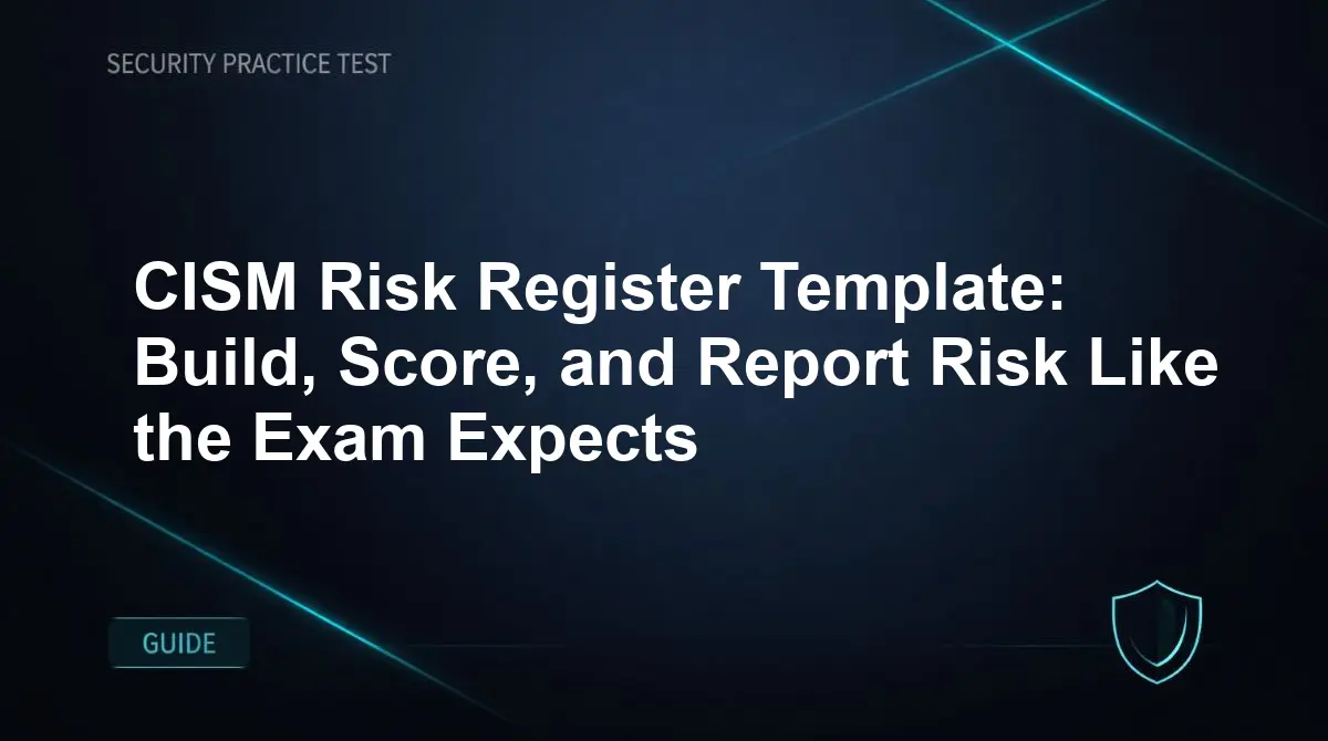 CISM Risk Register Template: Build, Score, and Report Risk Like the Exam Expects