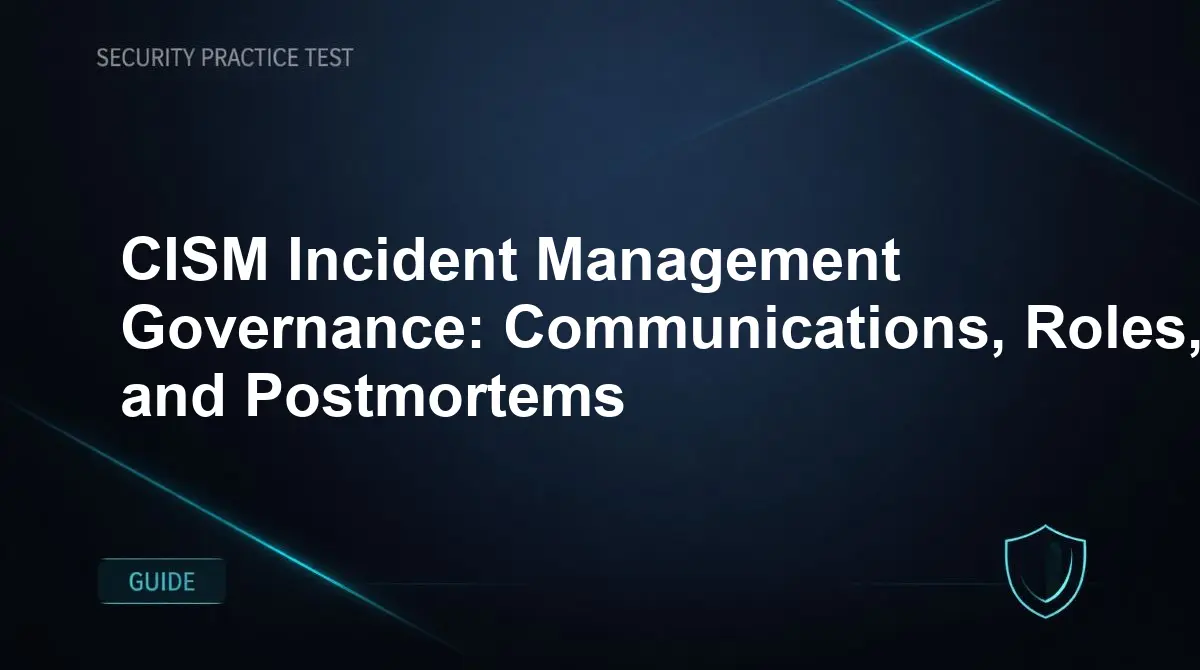 CISM Incident Management Governance: Communications, Roles, and Postmortems
