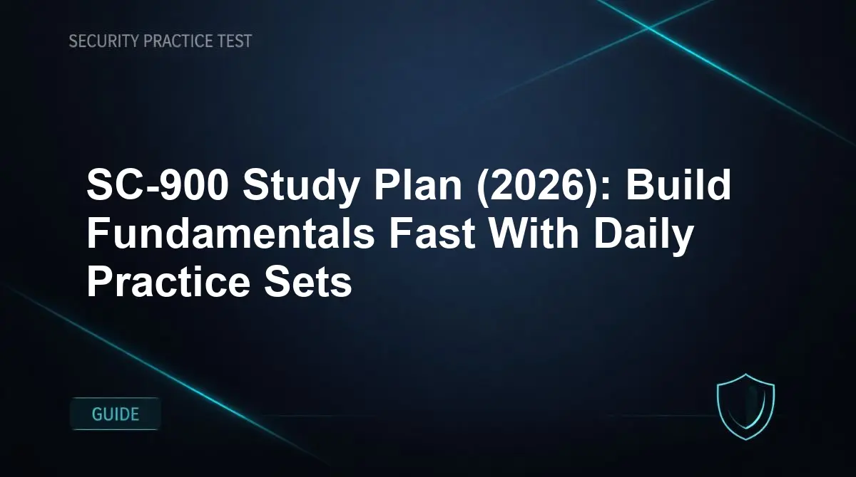 SC-900 Study Plan (2026): Build Fundamentals Fast With Daily Practice Sets