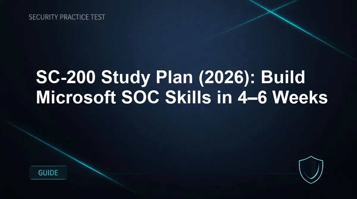 SC-200 Study Plan (2026): Build Microsoft SOC Skills in 4–6 Weeks